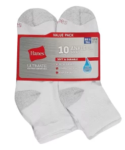 Big & Tall Hanes Ultimate® Fresh IQ Ankle 10-pack Socks 7 Big & Tall Hanes Ultimate® Fresh IQ Ankle 10-pack Socks -Casual Outfits For Men Elegant store 4988256 ALT