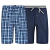 Men's Hanes® 2-pack Knit Pajama Shorts -Casual Outfits For Men Elegant store 4993013 Navy Blue Plaid