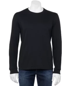 Men's Sonoma Goods For Life® Supersoft Long Sleeve Crewneck Tee 16 Men's Sonoma Goods For Life® Supersoft Long Sleeve Crewneck Tee -Casual Outfits For Men Elegant store 5001985 New Black