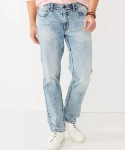 Men's Sonoma Goods For Life® Flexwear Straight-Fit Jeans 14 Men's Sonoma Goods For Life® Flexwear Straight-Fit Jeans -Casual Outfits For Men Elegant store 5008379 Vintage Light