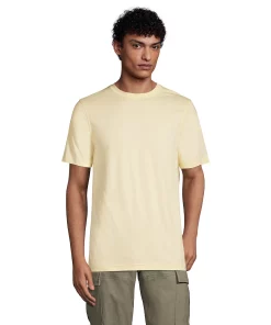 Men's Lands' End Supima Crewneck Tee -Casual Outfits For Men Elegant store 5015981 Golden Candle Light
