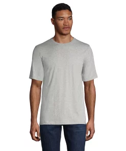Men's Lands' End Supima Crewneck Tee -Casual Outfits For Men Elegant store 5015981 Light Gray Heather