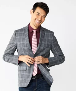 Men's Apt. 9® Premier Flex Slim-Fit Essential Sport Coat -Casual Outfits For Men Elegant store 5031813 Charcoal Texture
