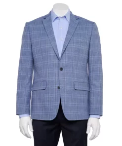 Men's Apt. 9® Premier Flex Slim-Fit Essential Sport Coat -Casual Outfits For Men Elegant store 5031813 Light Blue Windowpane