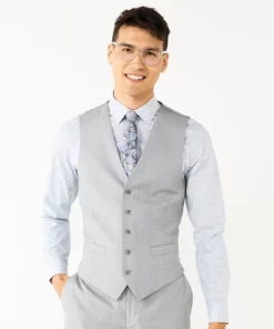 Men's Apt. 9® Premier Flex Performance Slim-Fit Washable Suit Vest 11 Men's Apt. 9® Premier Flex Performance Slim-Fit Washable Suit Vest -Casual Outfits For Men Elegant store 5031862 Light Gray