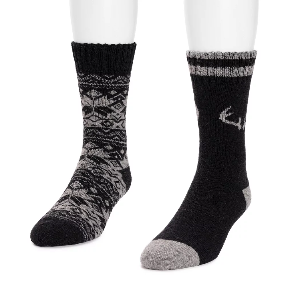 Men's MUK LUKS 2-pack Wool-Blend Boot Socks 4 Men's MUK LUKS 2-pack Wool-Blend Boot Socks - Image 2