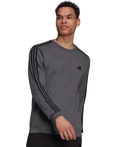 Big & Tall adidas Essentials Fleece Sweatshirt 16 Big & Tall adidas Essentials Fleece Sweatshirt -Casual Outfits For Men Elegant store 5097444 Dark Gray Black