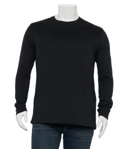 Big & Tall Sonoma Goods For Life® Crewneck Tee -Casual Outfits For Men Elegant store 5108992 New Black