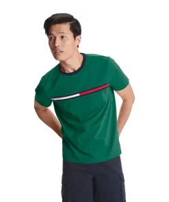 Men's Tommy Hilfiger Tino Logo Tee -Casual Outfits For Men Elegant store 5109060 Emerald