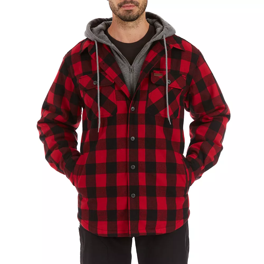 Men's Smith's Workwear Sherpa-Lined Hooded Flannel Shirt Jacket 4 Men's Smith's Workwear Sherpa-Lined Hooded Flannel Shirt Jacket - Image 2