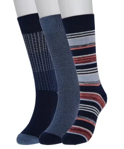 Men's Sonoma Goods For Life® 3-pack Casual Active Socks -Casual Outfits For Men Elegant store 5166841 Red Blue Textures