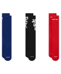 Men's Nike Everyday Plus Cushioned 3-Pack Crew Socks