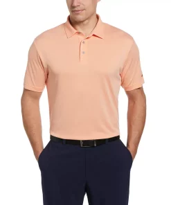 Men's Grand Slam Regular-Fit Birdseye Textured Performance Golf Polo -Casual Outfits For Men Elegant store 5204803 Muskmelon