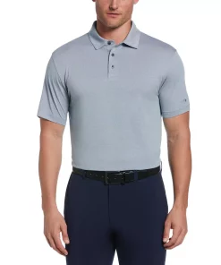 Men's Grand Slam Regular-Fit Birdseye Textured Performance Golf Polo -Casual Outfits For Men Elegant store 5204803 Real Teal