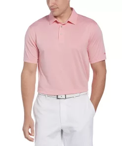 Men's Grand Slam Regular-Fit Birdseye Textured Performance Golf Polo -Casual Outfits For Men Elegant store 5204803 Sun Kissed Coral