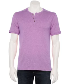 Men's Apt. 9® Core Classic-Fit Henley 17 Men's Apt. 9® Core Classic-Fit Henley -Casual Outfits For Men Elegant store 5211560 Berry