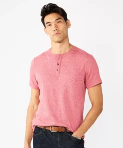Men's Apt. 9® Core Classic-Fit Henley 18 Men's Apt. 9® Core Classic-Fit Henley -Casual Outfits For Men Elegant store 5211560 Red