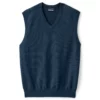 Men's Lands' End Fine-Gauge Supima Cotton Sweater Vest -Casual Outfits For Men Elegant store 5236239 Radiant Navy