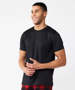 Men's Sonoma Goods For Life® Seriously Soft Crewneck Pajama Tee -Casual Outfits For Men Elegant store 5236476 Mineral Black Solid