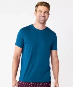Men's Sonoma Goods For Life® Seriously Soft Crewneck Pajama Tee -Casual Outfits For Men Elegant store 5236476 Mineral Navy Space Dye