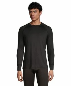 Men's Lands' End Stretch Thermaskin Long Underwear Crewneck Base Layer Top