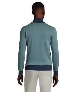 Men's Lands' End Fine Gauge Supima Quarter Zip Sweater -Casual Outfits For Men Elegant store 5240180 ALT