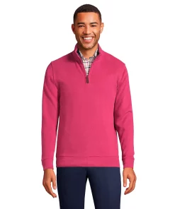 Big & Tall Lands' End Bedford Classic-Fit Ribbed Quarter-Zip Sweater -Casual Outfits For Men Elegant store 5243252 Washed Mulberry