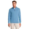 Big & Tall Lands' End Bedford Regular-Fit Rib Quarter-Zip Sweater -Casual Outfits For Men Elegant store 5244746 Muted Blue