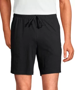 Big & Tall Lands' End Knit Jersey Pajama Shorts -Casual Outfits For Men Elegant store 5247525 Black