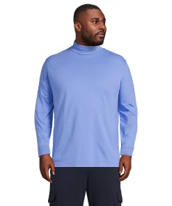 Big & Tall Lands' End Super-T Classic-Fit Turtleneck -Casual Outfits For Men Elegant store 5247878 Chicory Blue