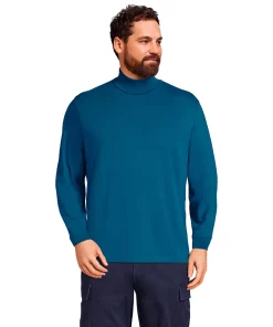 Big & Tall Lands' End Super-T Classic-Fit Turtleneck -Casual Outfits For Men Elegant store 5247878 Evening Blue