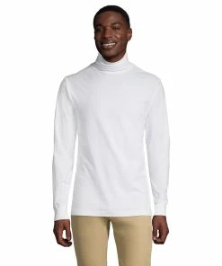 Big & Tall Lands' End Super-T Classic-Fit Turtleneck -Casual Outfits For Men Elegant store 5247878 White