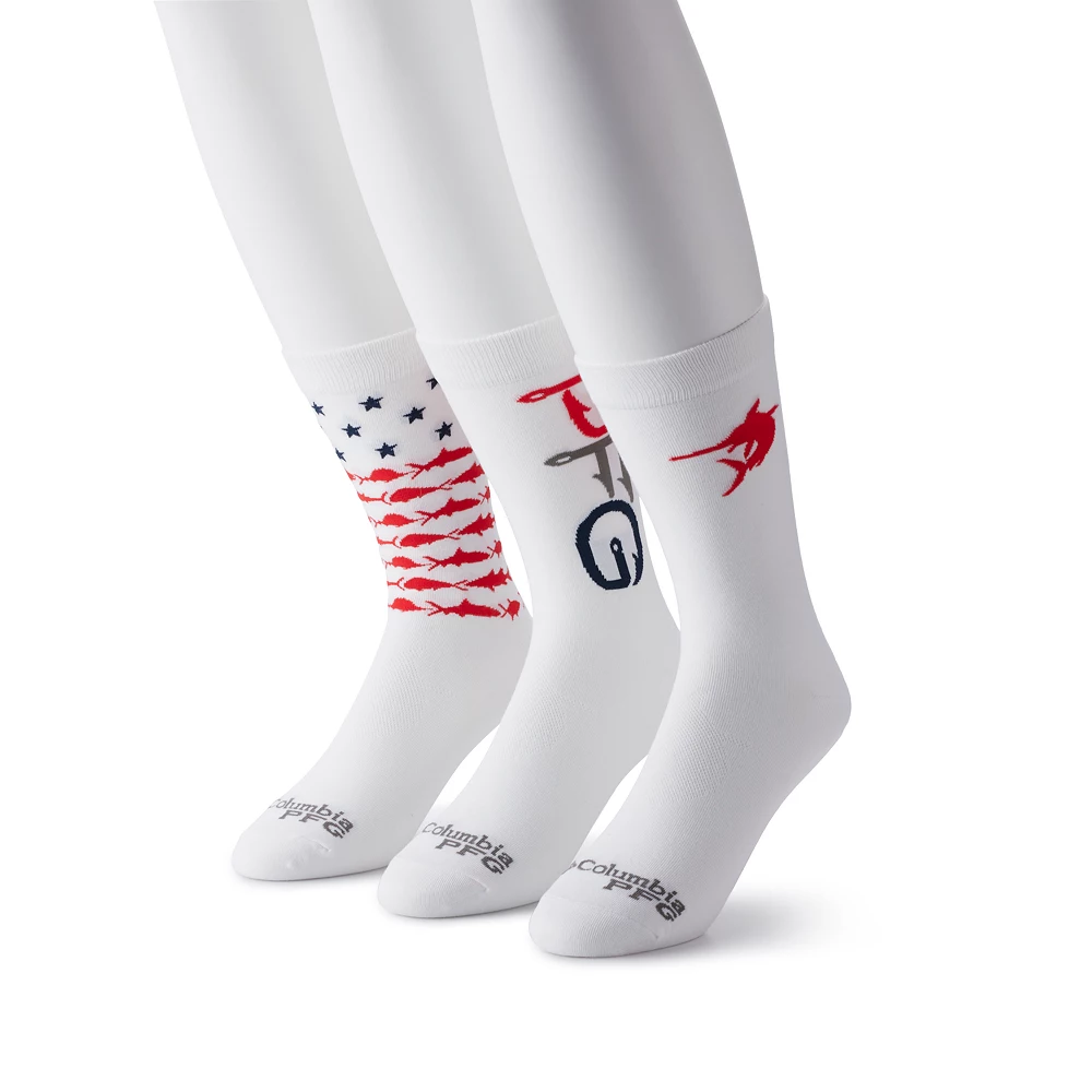 Men's Columbia 3-pack PFG Patterned Crew Socks 4 Men's Columbia 3-pack PFG Patterned Crew Socks - Image 2