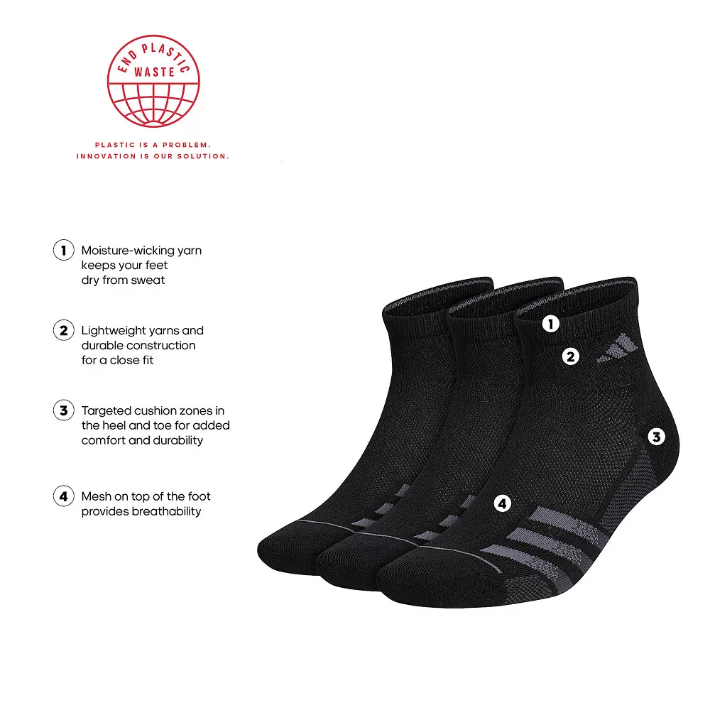 Men's adidas 3-pack Superlite Stripe 3 Quarter Socks 5 Men's adidas 3-pack Superlite Stripe 3 Quarter Socks - Image 3