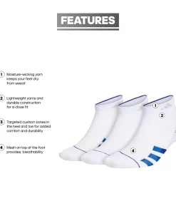 Men's adidas 3-pack Superlite Stripe 3 Low-Cut Socks -Casual Outfits For Men Elegant store 5263664 ALT