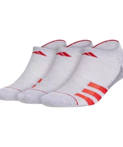 Men's adidas 3-pack Superlite Stripe 3 No-Show Socks -Casual Outfits For Men Elegant store 5263666 Gray Red