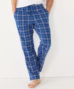 Men's Sonoma Goods For Life® Knit Pajama Pants -Casual Outfits For Men Elegant store 5271170 Multi Plaid Blue