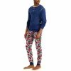 Men's Hanes Henley & Long John Pants Pajama Set -Casual Outfits For Men Elegant store 5272742 Other