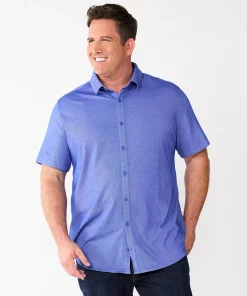 Big & Tall Apt. 9® Comfort-Knit Slim-Fit Untucked Shirt 21 Big & Tall Apt. 9® Comfort-Knit Slim-Fit Untucked Shirt -Casual Outfits For Men Elegant store 5273688 Blue Heather