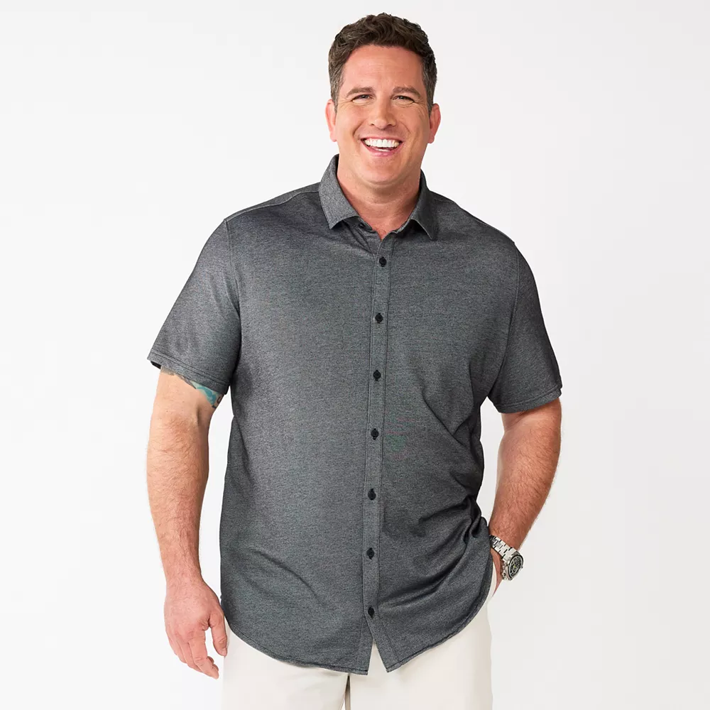 Big & Tall Apt. 9® Comfort-Knit Slim-Fit Untucked Shirt 11 Big & Tall Apt. 9® Comfort-Knit Slim-Fit Untucked Shirt - Image 9