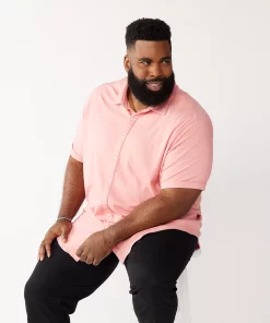 Big & Tall Apt. 9® Comfort-Knit Slim-Fit Untucked Shirt