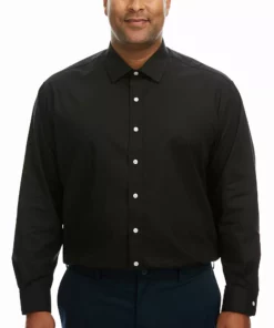 Big & Tall Haggar Premium Comfort Spread-Collar Dress Shirt -Casual Outfits For Men Elegant store 5289853 Black