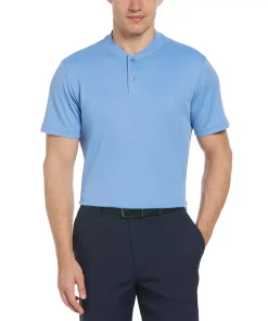 Men's Grand Slam Classic-Fit Baseball Collar Golf Shirt 10 Men's Grand Slam Classic-Fit Baseball Collar Golf Shirt -Casual Outfits For Men Elegant store 5295193 Light Blue