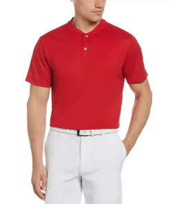 Men's Grand Slam Classic-Fit Baseball Collar Golf Shirt 9 Men's Grand Slam Classic-Fit Baseball Collar Golf Shirt -Casual Outfits For Men Elegant store 5295193 Red