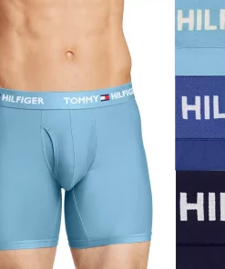 Men's Tommy Hilfiger 3-pack Microfiber Boxer Briefs -Casual Outfits For Men Elegant store 5297534 Blue Black Light Blue