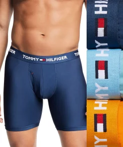 Men's Tommy Hilfiger 3-pack Microfiber Boxer Briefs -Casual Outfits For Men Elegant store 5297534 Blue Navy Orange