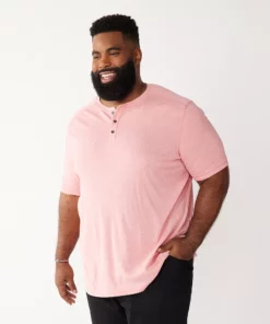 Big & Tall Apt. 9® Core Classic-Fit Henley -Casual Outfits For Men Elegant store 5303246 Peach