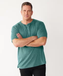 Big & Tall Apt. 9® Core Classic-Fit Henley -Casual Outfits For Men Elegant store 5303246 Teal