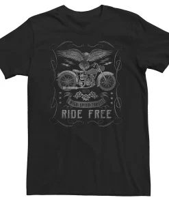 Big & Tall Americana Ride Free High Speed Thrills Motorcycle Tee