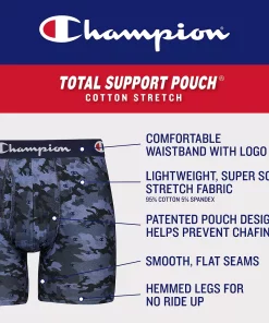 Men's Champion 3-Pack Total Support Pouch Cotton Stretch Boxer Brief -Casual Outfits For Men Elegant store 5471380 ALT5
